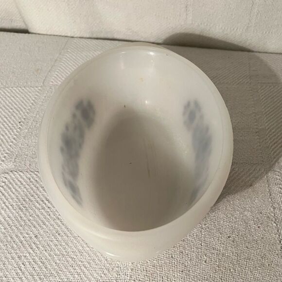 Glasbake 1 Qt Oval Casserole w/ Blue Daisy Floral Design.Used As Prop On TV Show - Picture 6 of 12